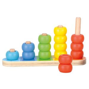 Drvena matematička nizalica s oblicima u boji