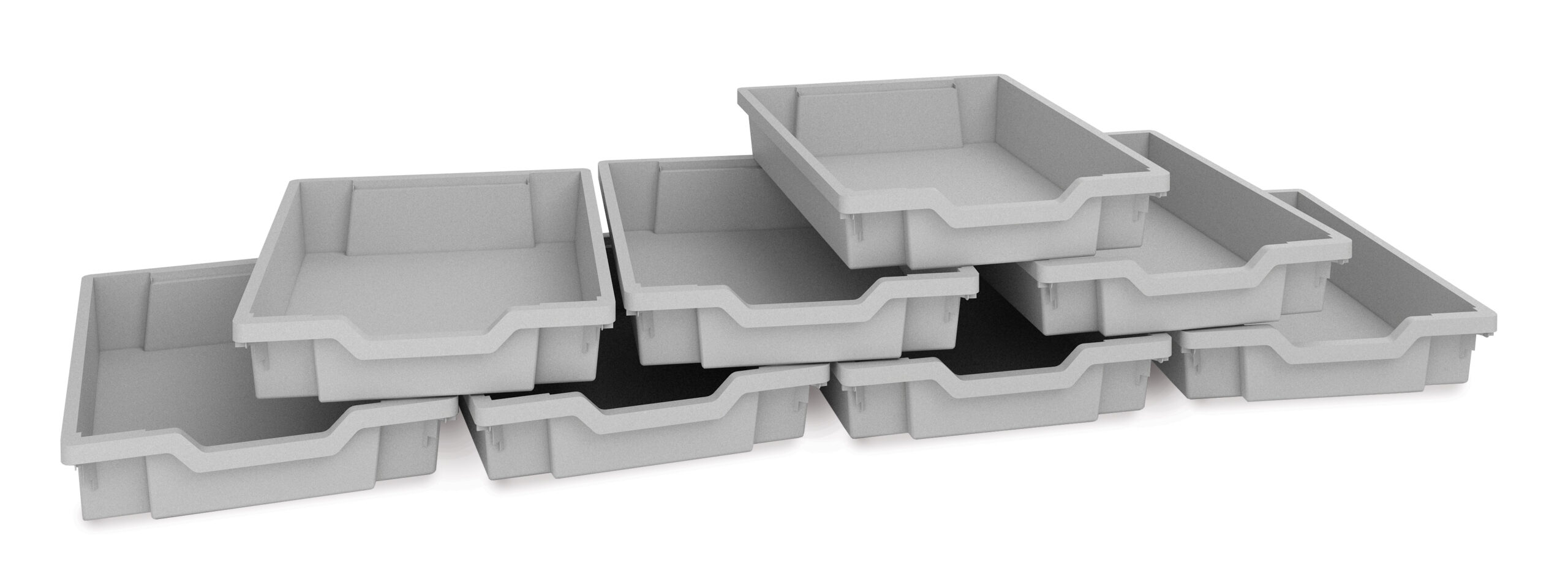 Plastična kutija siva visina 7 cm - Slika 2