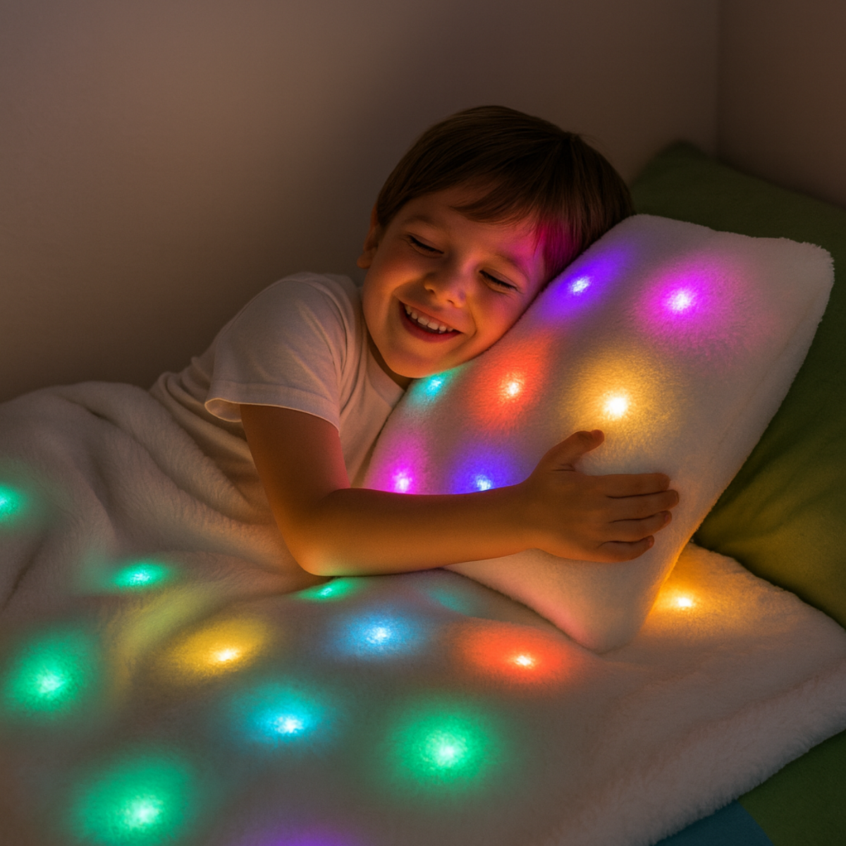 Svetleći LED jastuk i deka – Senzorni set s mjenjajućim svjetlom - Slika 1
