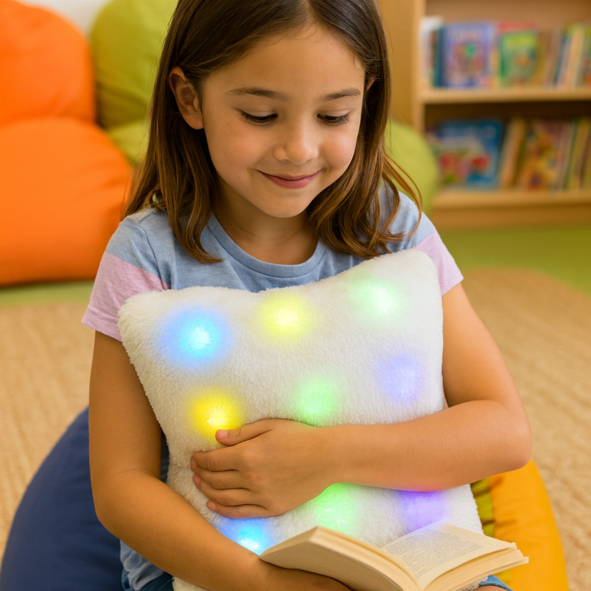 Svetleći LED jastuk i deka – Senzorni set s mjenjajućim svjetlom - Slika 8