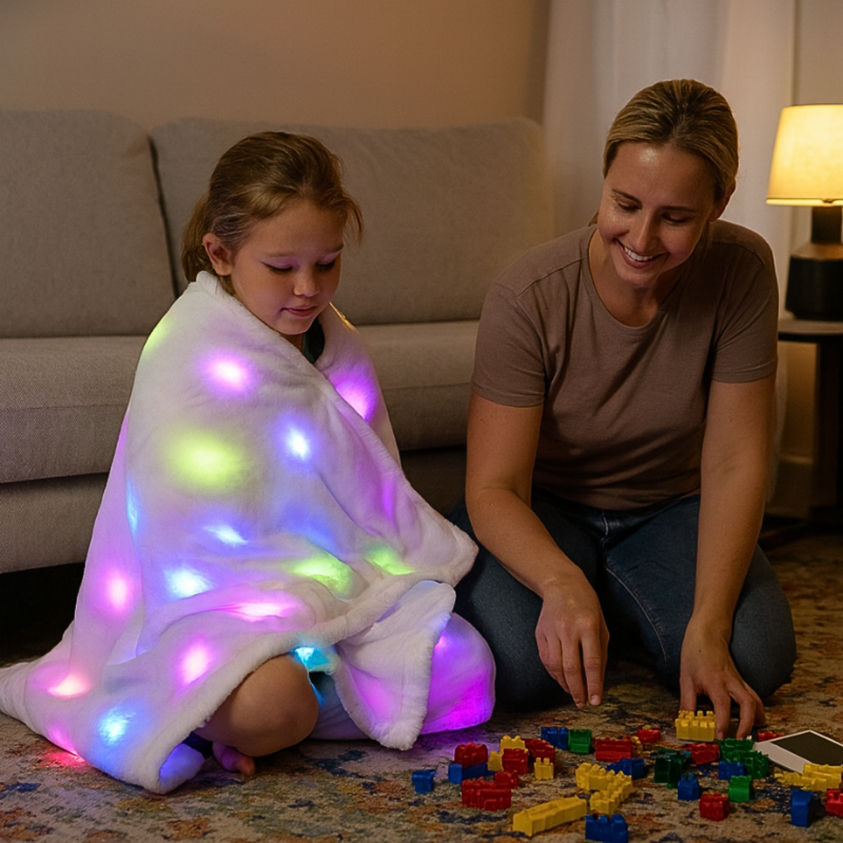 Svetleći LED jastuk i deka – Senzorni set s mjenjajućim svjetlom - Slika 4