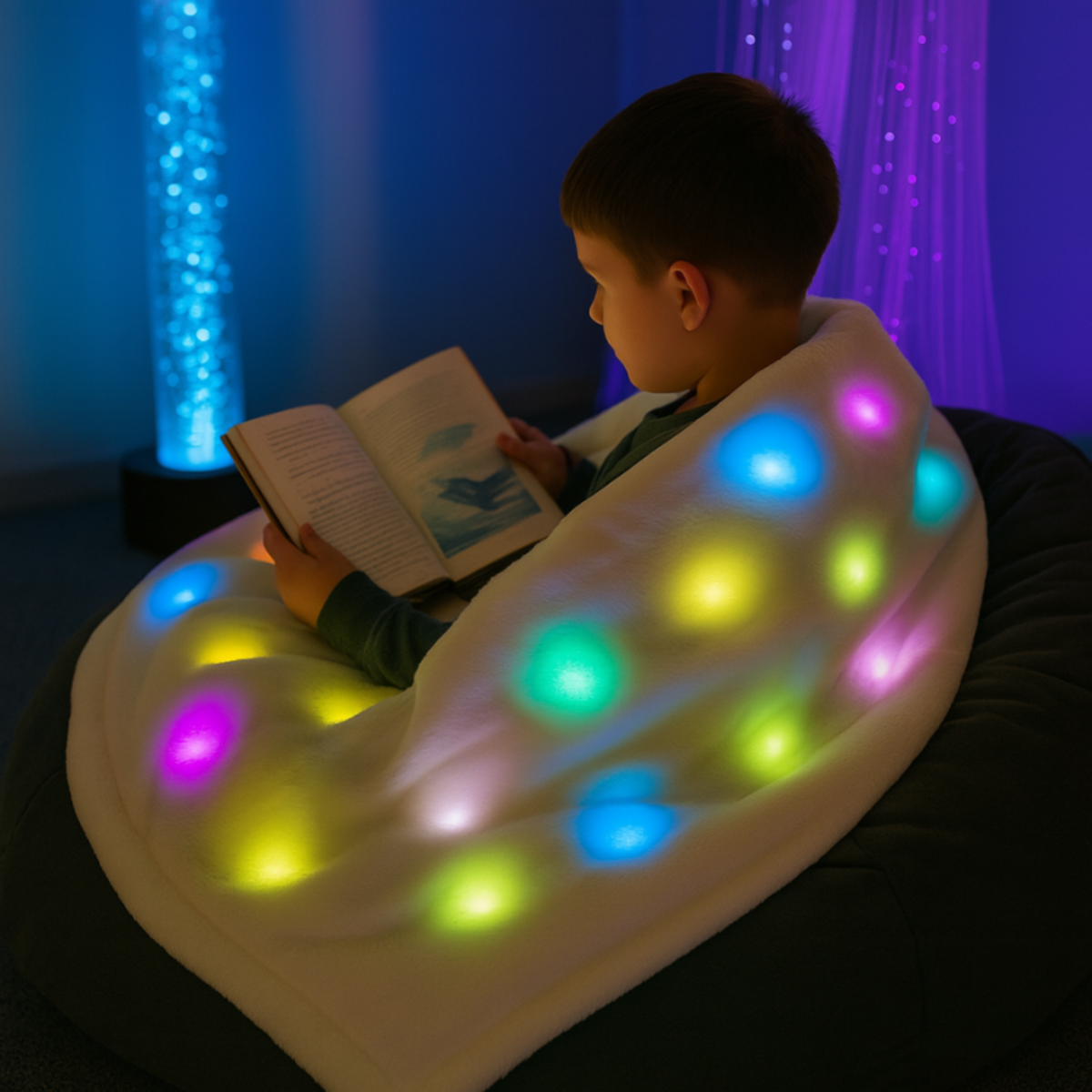 Svetleći LED jastuk i deka – Senzorni set s mjenjajućim svjetlom - Slika 3