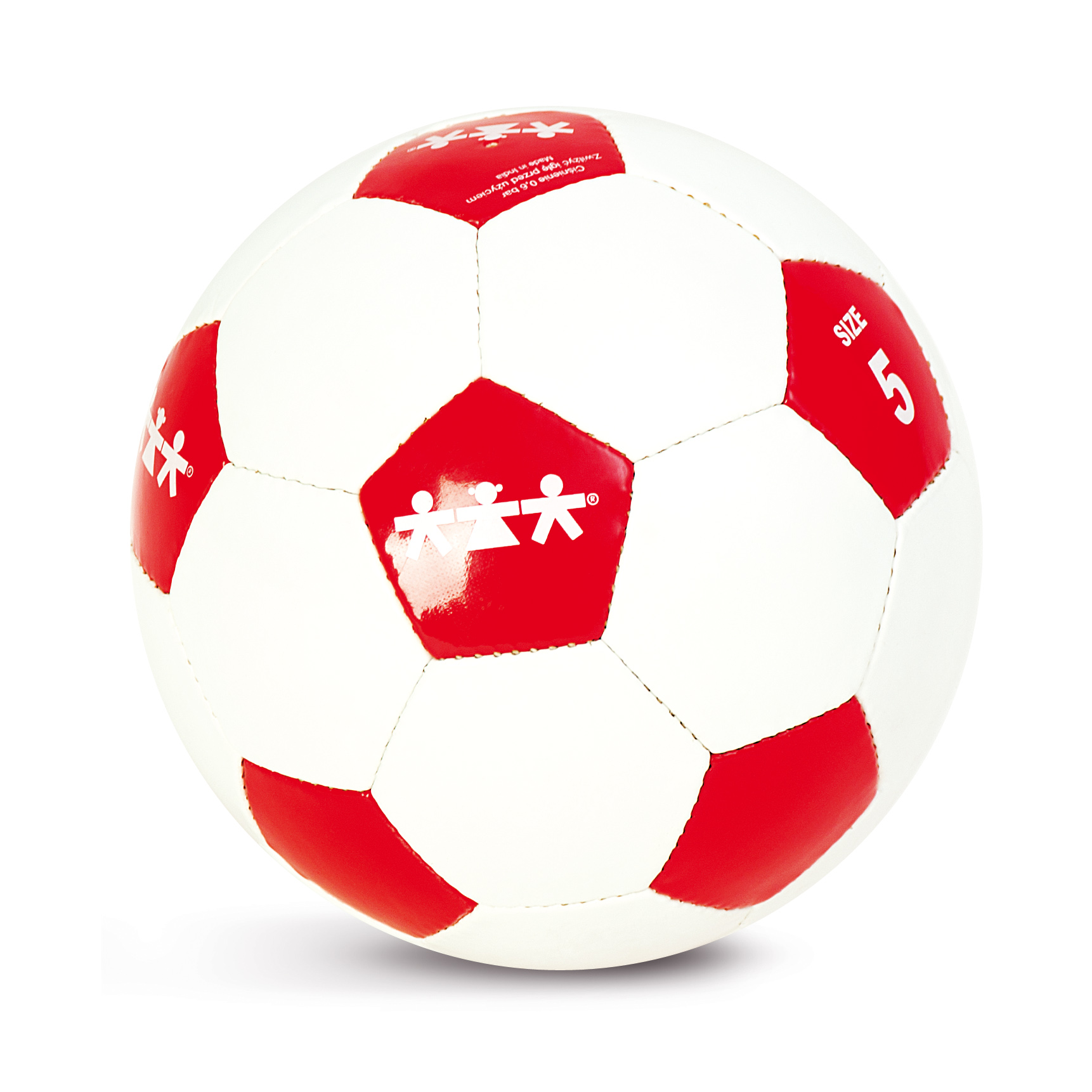 Nogometna lopta 5 - bijelo crvena - Slika 1